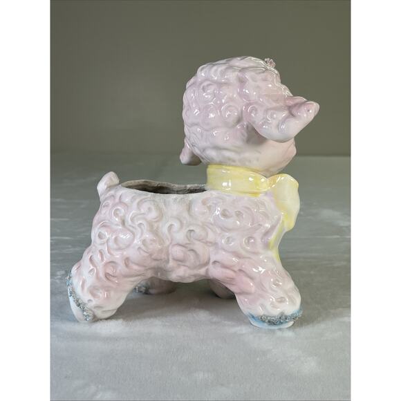 VTG Relpo Samson Import Co Spaghetti Ceramic Pink Lamb Planter 1961 #431A Japan - Picture 3 of 13